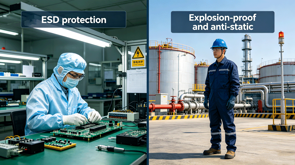 Comparison: ESD protection for electronics vs anti-static for explosive atmospheres Comparison: ESD protection for electronics vs anti-static for explosive atmospheres