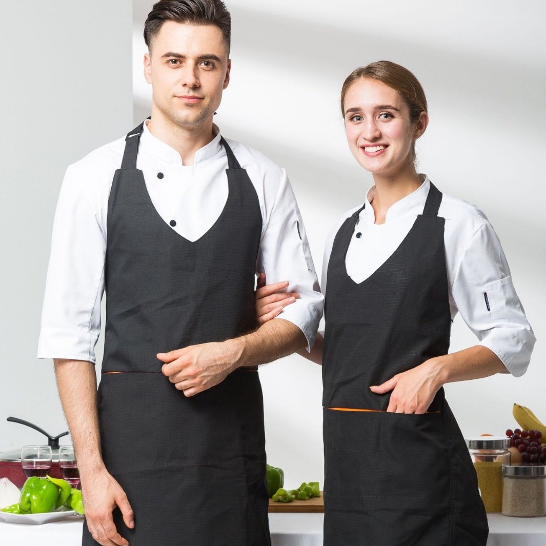 Современные фартуки шеф-повара Neck-Loop | Настраиваемый дизайн | Прямая поставка с завода